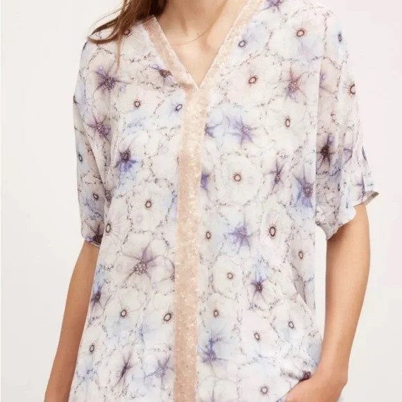 Anthropologie sheer pastel sequin tunic. - Picture 2 of 12